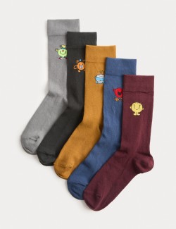 5pk Cotton Rich Mr Men Socks