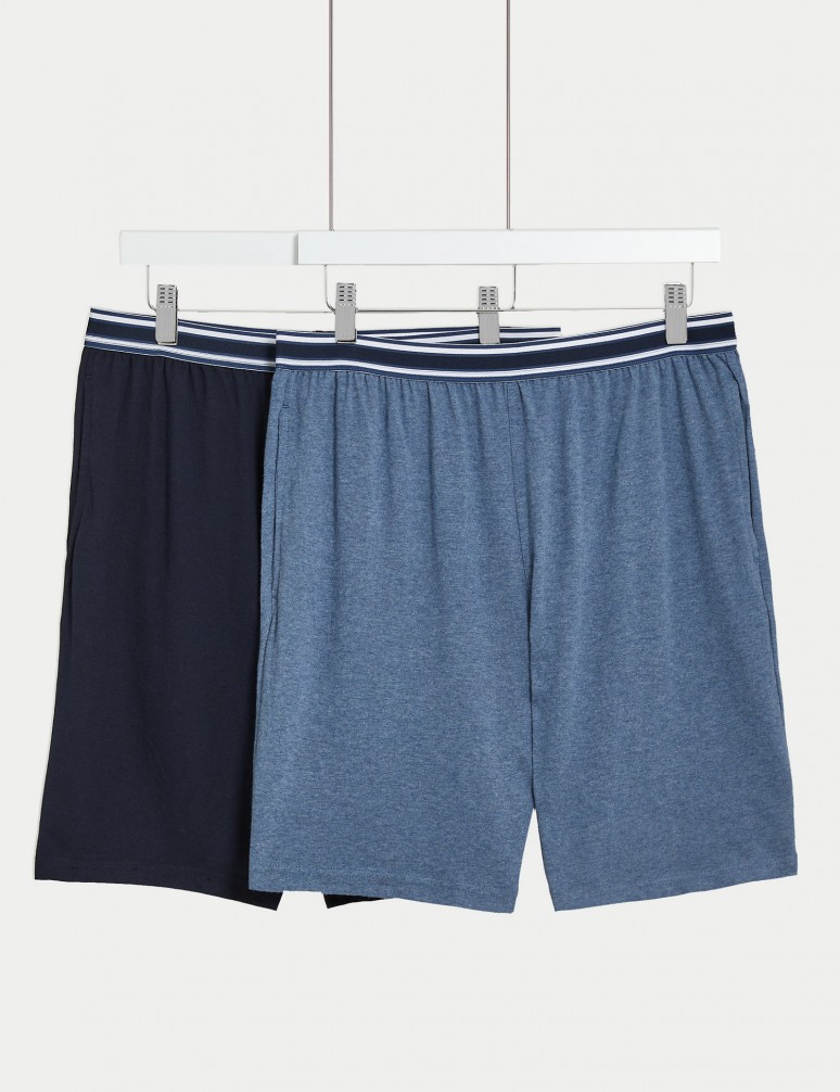 2 Pack Pure Cotton Pyjama Shorts