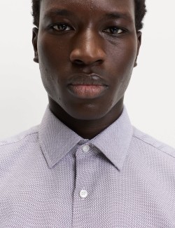 Regular Fit Luxury Pure Cotton Textured Shirt