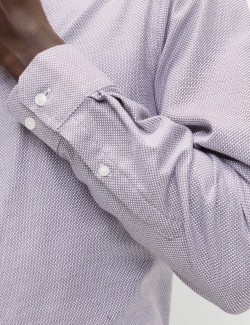 Regular Fit Luxury Pure Cotton Textured Shirt