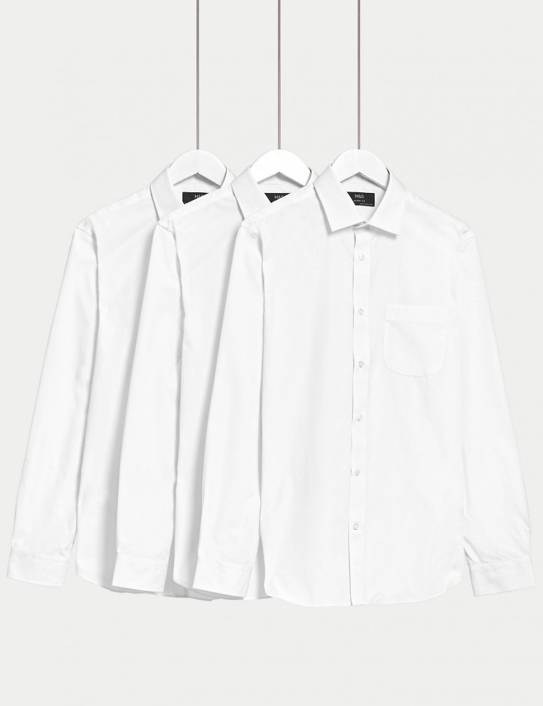 3 Pack Skinny Fit Long Sleeve Shirts