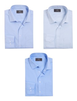 3pk Regular Cotton Blend Long Sleeve Shirts