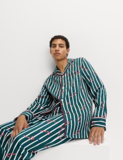 Pure Cotton Candy Cane Family Christmas Pyjama Set