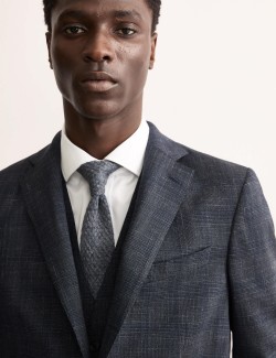 Italian Wool Rich Silk Linen Check Jacket