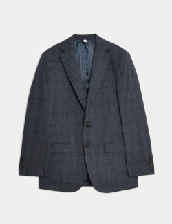 Kostkované sako z italské vlny a lnu, s vysokým podílem hedvábí