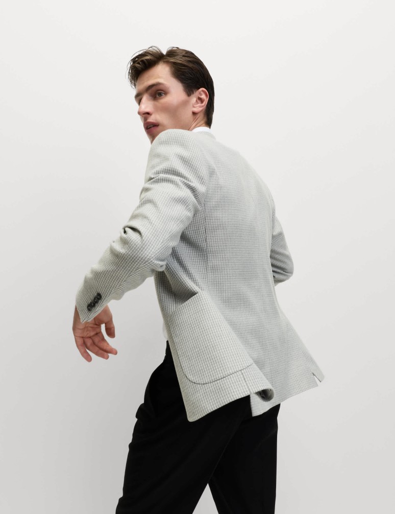 Tailored Fit Puppytooth Stretch Blazer