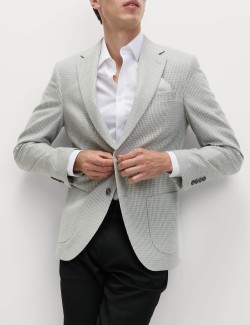 Tailored Fit Puppytooth Stretch Blazer