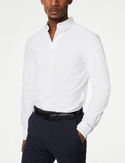 Košile s vysokým podílem bavlny, úzký střih
