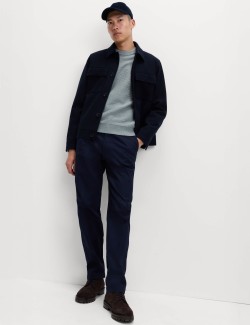 Svetr s kulatým výstřihem a rybí kostí z bavlněné směsi