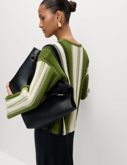 Cotton Rich Striped Crew Neck Jumper