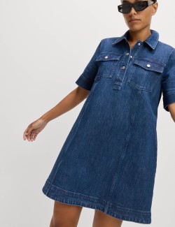 Denim Mini Shirt Dress
