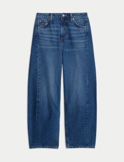 Mid Rise Barrel Jeans