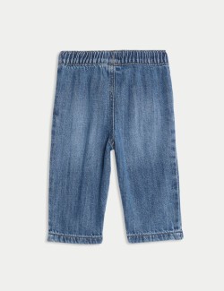Cotton Rich Denim Drawstring Jeans (0-3 Yrs)