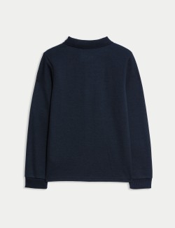 Cotton Blend Pique Half Zip Polo Shirt (6-16 Yrs)