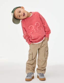 Kalhoty Cargo z čisté bavlny se širokými nohavicemi (2–16 let)