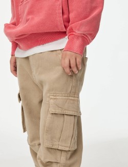 Kalhoty Cargo z čisté bavlny se širokými nohavicemi (2–16 let)