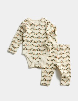 2pc Cotton Rich Novelty Print Bodysuit Outfit (0-12 Mths)