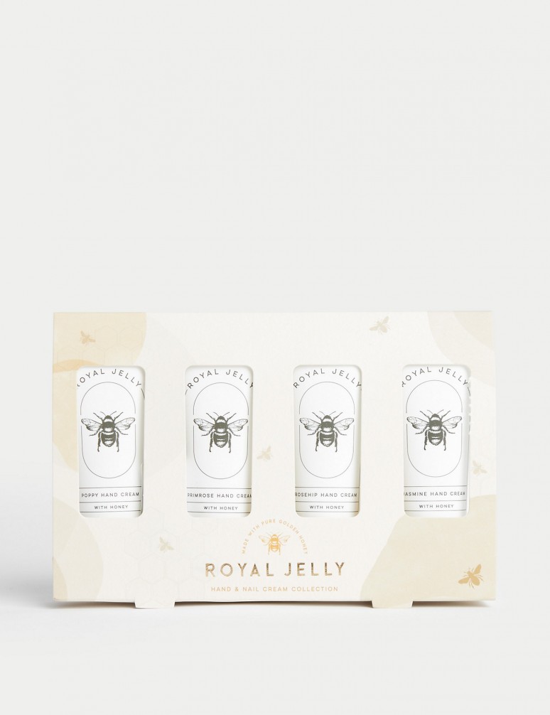 Sada 4 různých krémů na ruce a nehty z kolekce Royal Jelly – 4× 30 ml