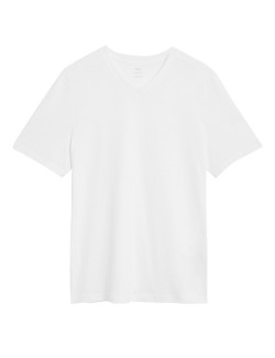Tričko z čisté bavlny s výstřihem do V