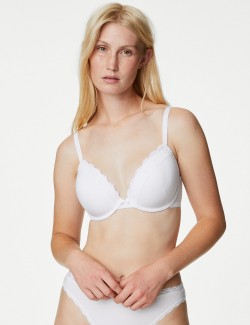 Lace Padded Plunge Underwired Bra A-E