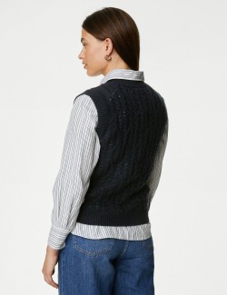 Recycled Blend Textured Knitted Vest