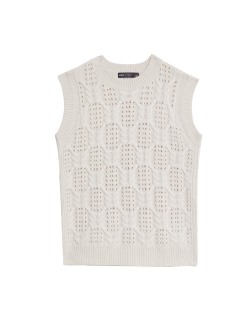 Recycled Blend Textured Knitted Vest