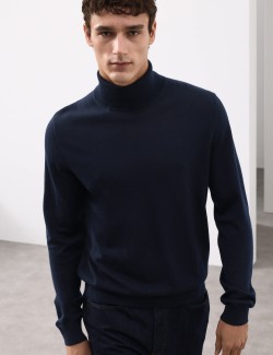 Pure Extra Fine Merino Wool Roll Neck Jumper