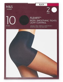 Průsvitné punčochy Flexifit™, mírně zpevňující, 10 DEN, 2 ks v balení