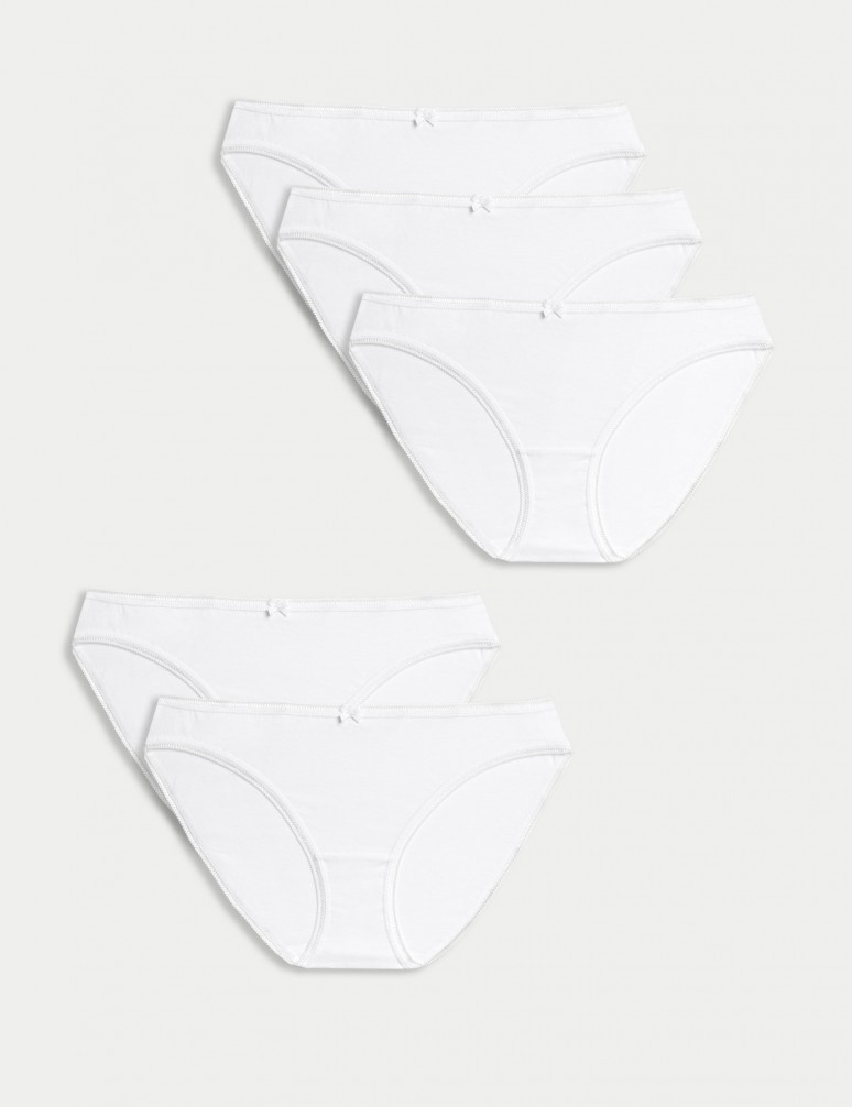 Bikini kalhotky z bavlny s lycrou®, 5 ks v balení