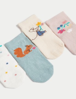 Dětské ponožky s potiskem, s vysokým podílem bavlny, 4 páry