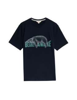 Tričko z čisté bavlny s motivem Bearly Awake