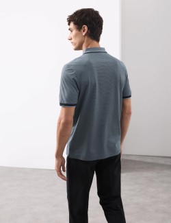 Žakárová polokošile z čisté bavlny