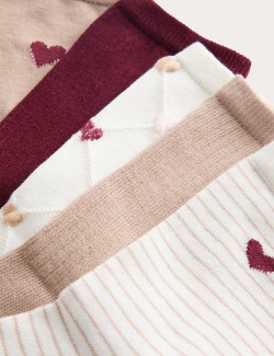 5pk Cotton Rich Printed Ankle High Socks