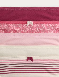 5pk Cotton Lycra™ Printed Bikini Knickers