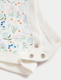 3pk Pure Cotton Floral Bodysuits (6½lbs-3 Yrs)