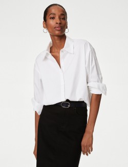 Pure Cotton Collared Relaxed Shirt