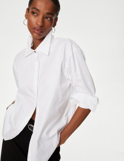 Pure Cotton Collared Relaxed Shirt