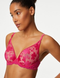 Cosmos Embroidery Wired Plunge Bra