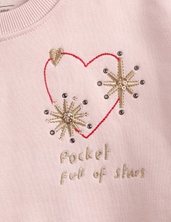 Mikina s flitry a vysokým podílem bavlny (2–10 let)