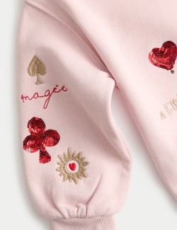 Mikina s flitry a vysokým podílem bavlny (2–10 let)