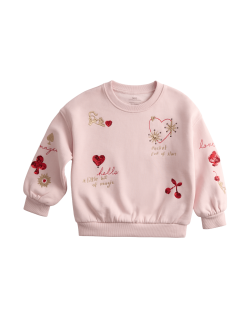 Mikina s flitry a vysokým podílem bavlny (2–10 let)