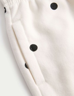 Teplákové kalhoty s puntíky s vysokým podílem bavlny (2–8 let)