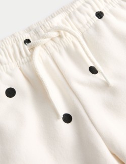 Teplákové kalhoty s puntíky s vysokým podílem bavlny (2–8 let)