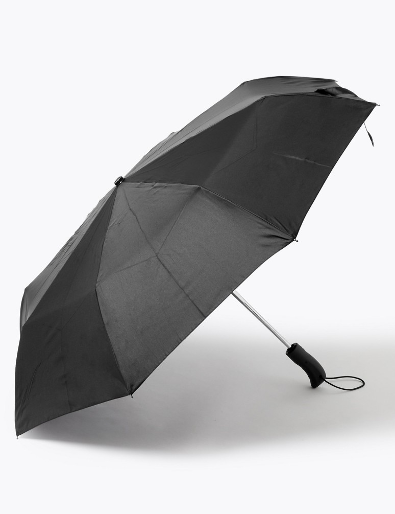Deštník z recyklovaného polyesteru s pogumovanou rukojetí a technologií Windtech™