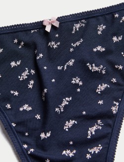 Vysoce střižené kalhotky s potiskem sedmikrásek, z bavlny s lycrou®, 5 ks v balení