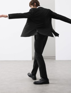 Tailored Fit Wool Blend Trousers