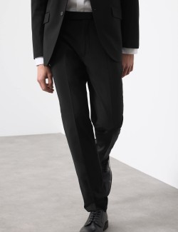 Oblekové kalhoty mírně zúženého střihu, ze směsi vlny