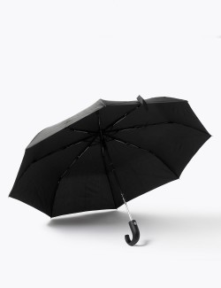 Deštník z recyklovaného polyesteru se zahnutou rukojetí a technologií Windtech™