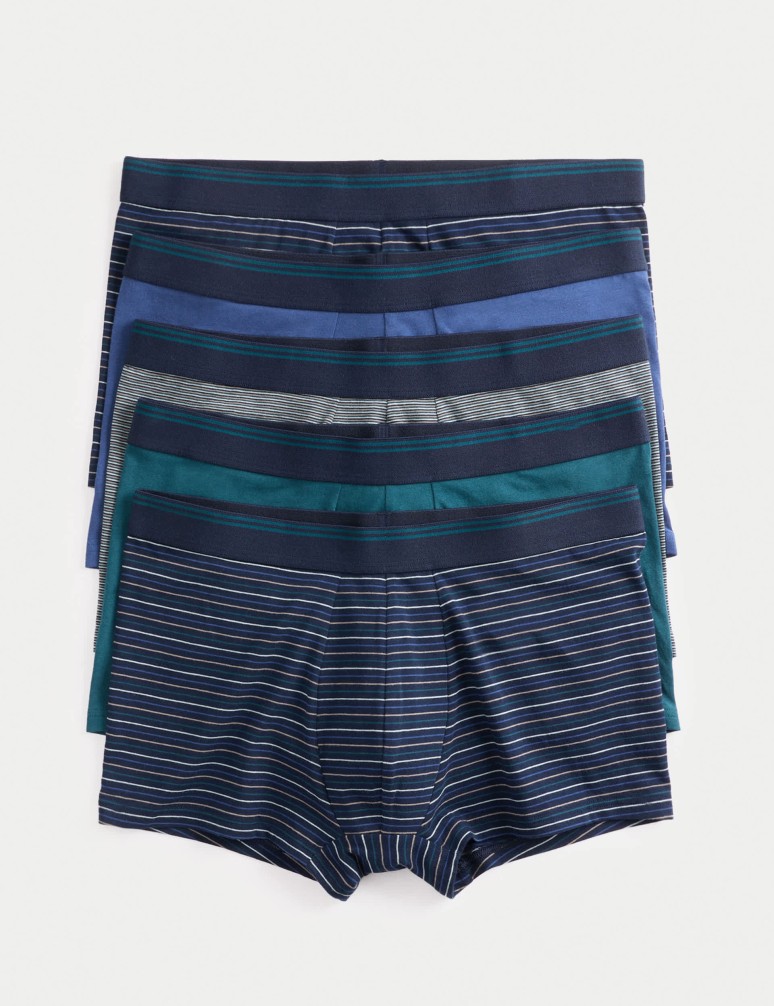 5 Pack Cotton Stretch Cool & Fresh™ Striped Hipsters