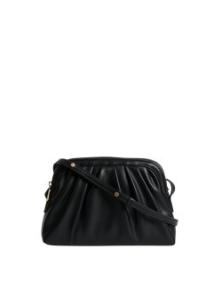 Faux Leather Ruched Cross Body Bag